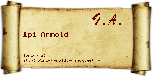 Ipi Arnold névjegykártya